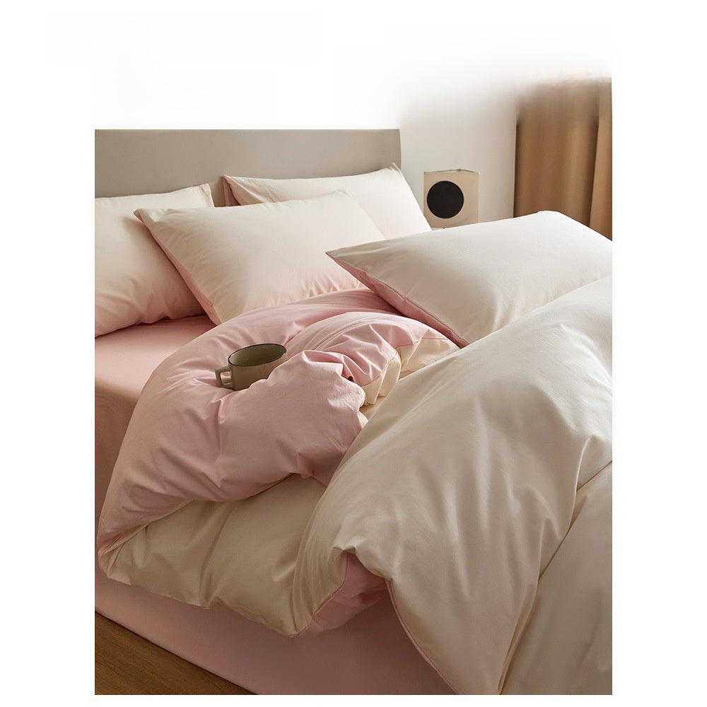 Juego de cama de algodón de cuatro piezas