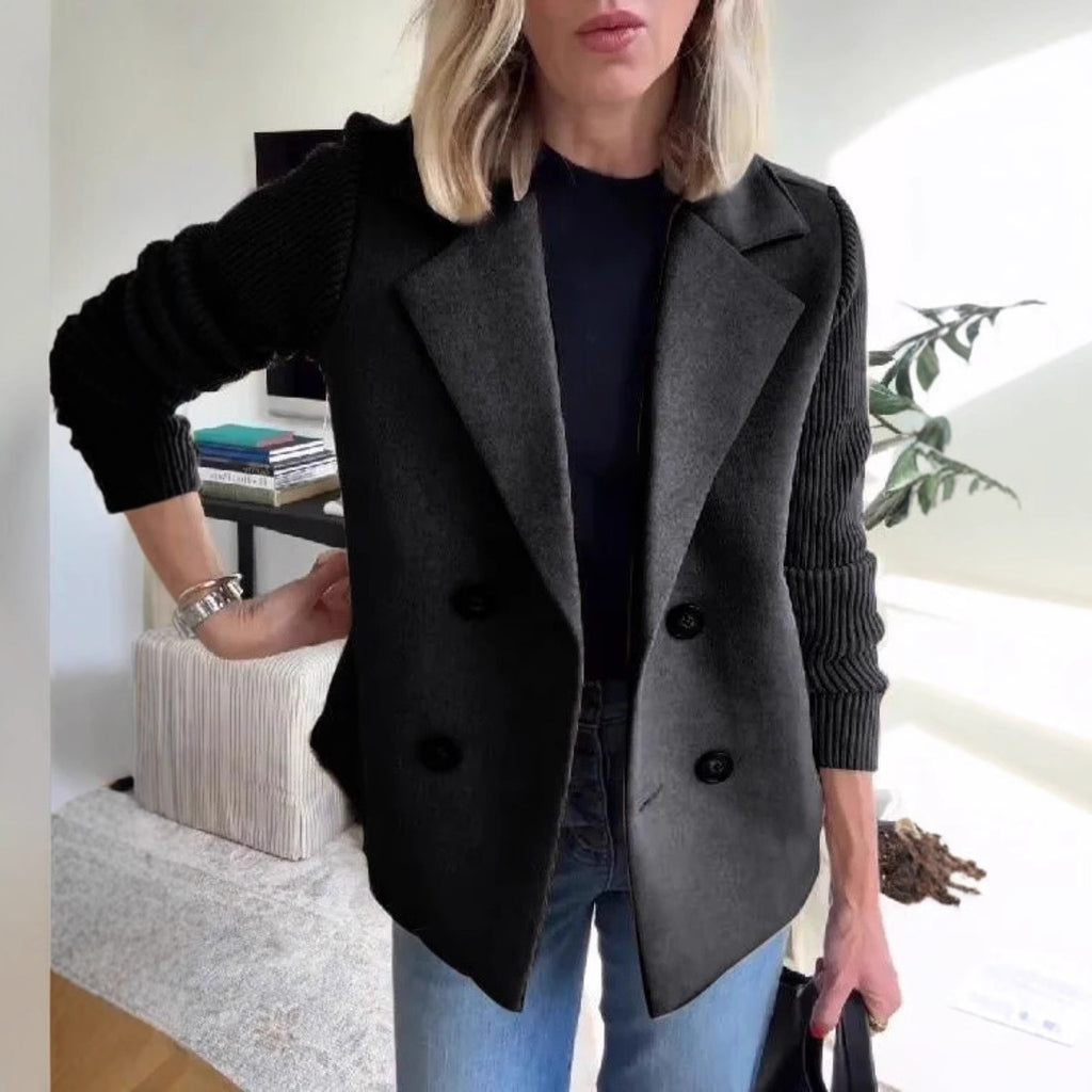 Chaqueta de mezcla de lana para mujer