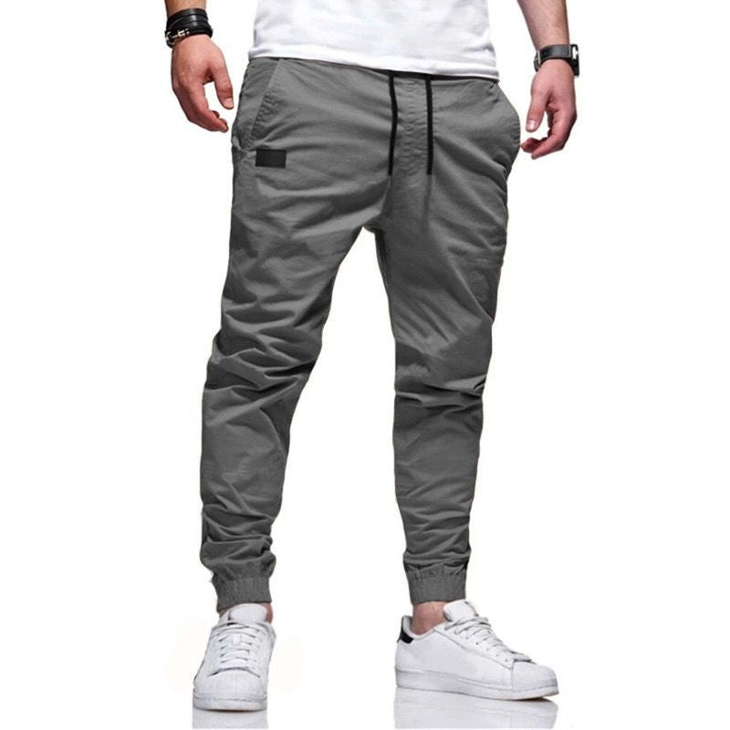 Mens Solid Color Casual Trousers