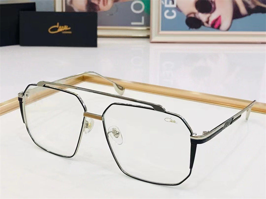 Gafas de montura completa negras metálicas