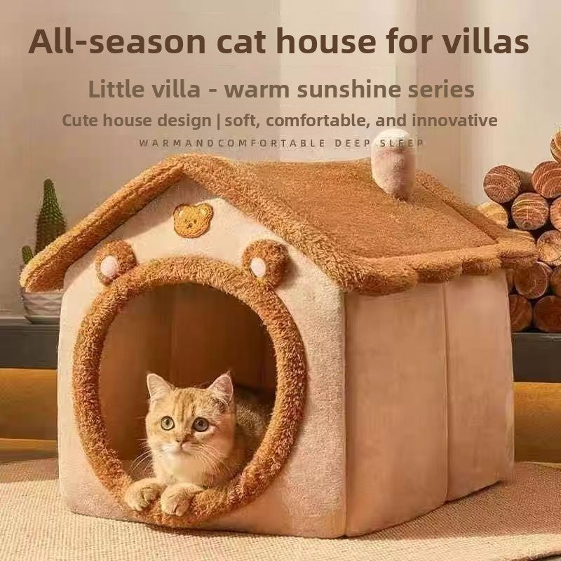 Casa de mascotas cálida cerrada