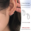 Pendientes geométricos de plata de ley de circón