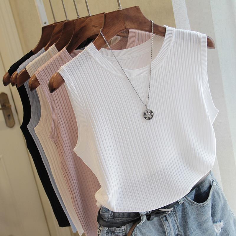Round Neck Knitted Vest for Women