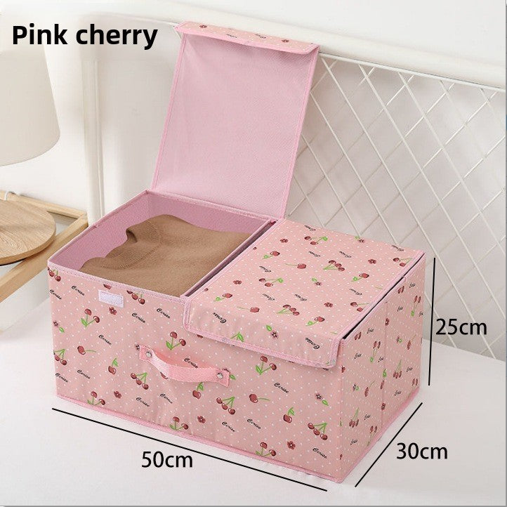 Foldable Non-Woven Storage Box with Lid