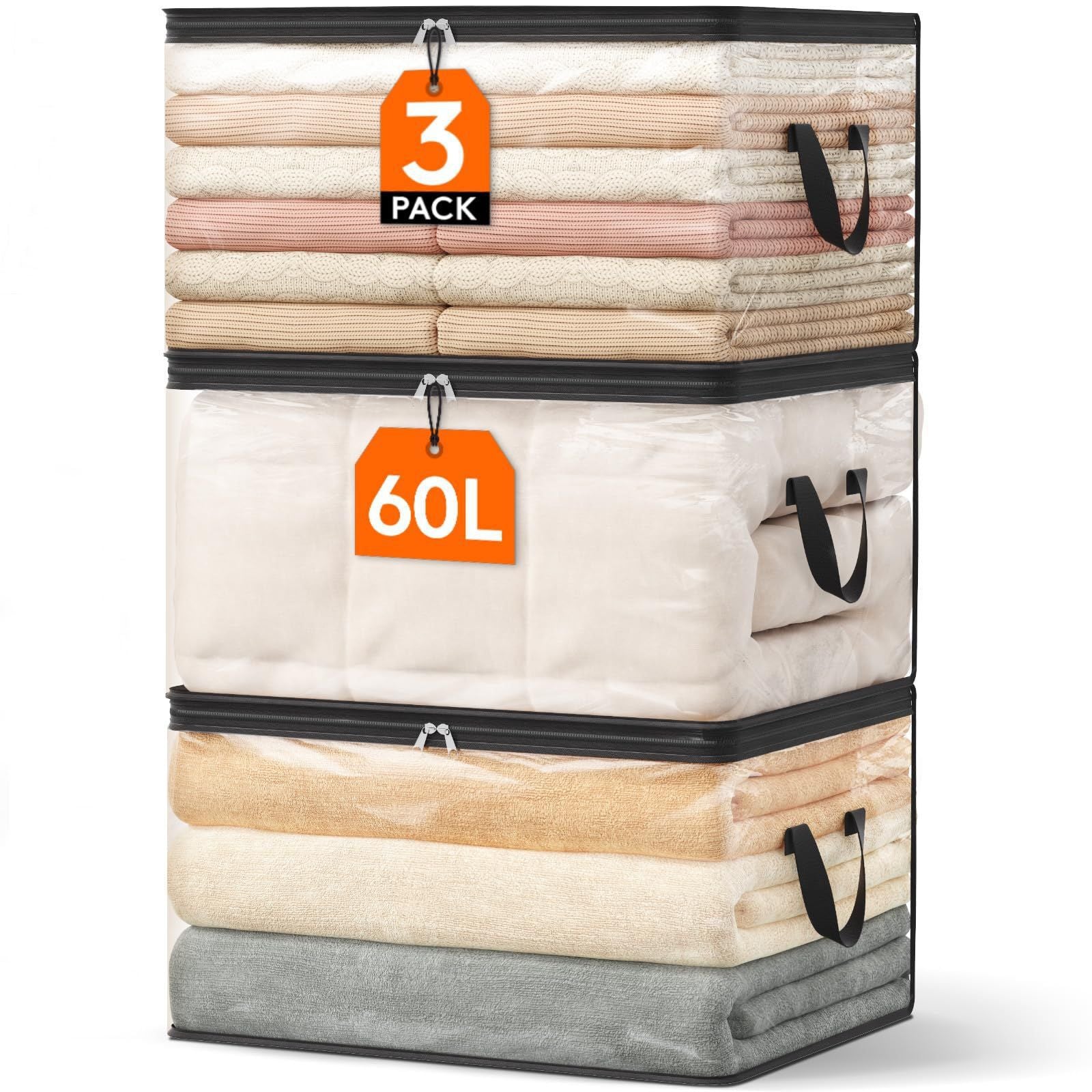 Bolsas de almacenamiento transparentes con doble cremallera