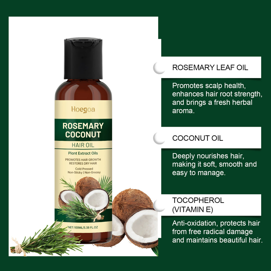 aceite para el cabello con romero y coco
