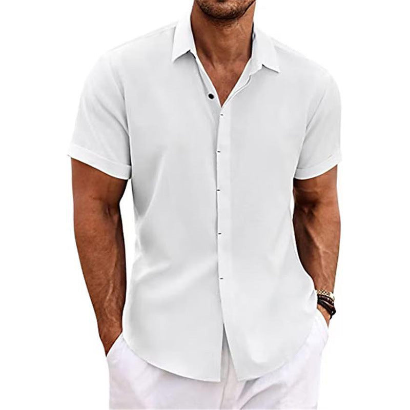 Camisa de manga corta de lino para hombre