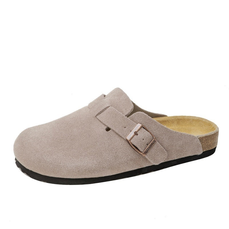 Zapatos sin cordones de cuero genuino para la cama de corcho