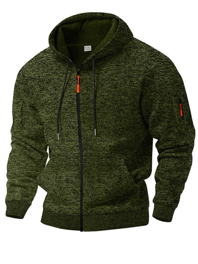 Ropa deportiva casual con capucha y cremallera para hombre