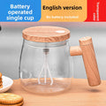 Taza de vidrio de mezcla eléctrica automática con posavasos de calentamiento