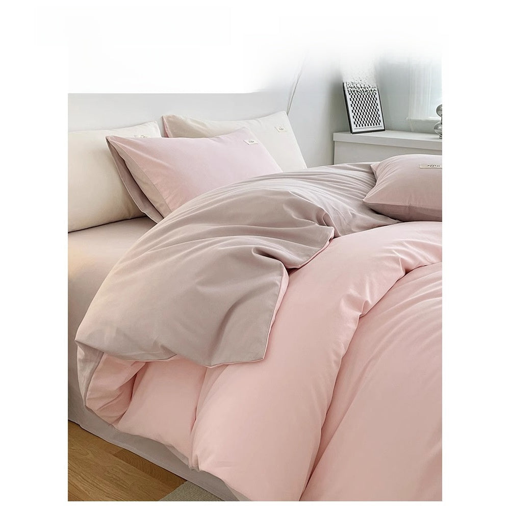 Juego de cama de algodón de cuatro piezas