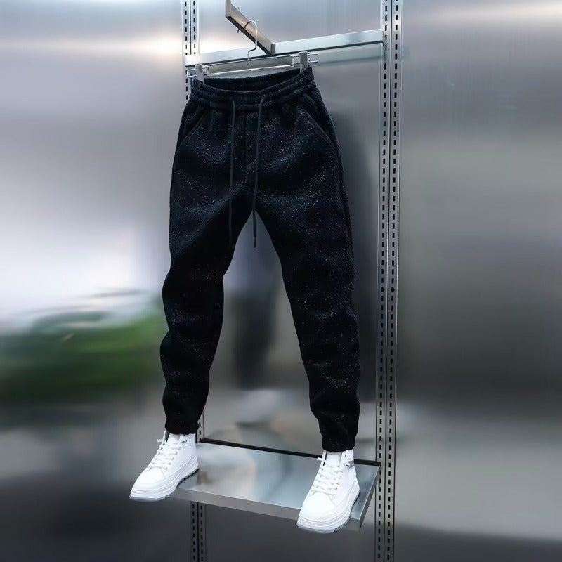 Pantalones casuales de corte holgado a rayas