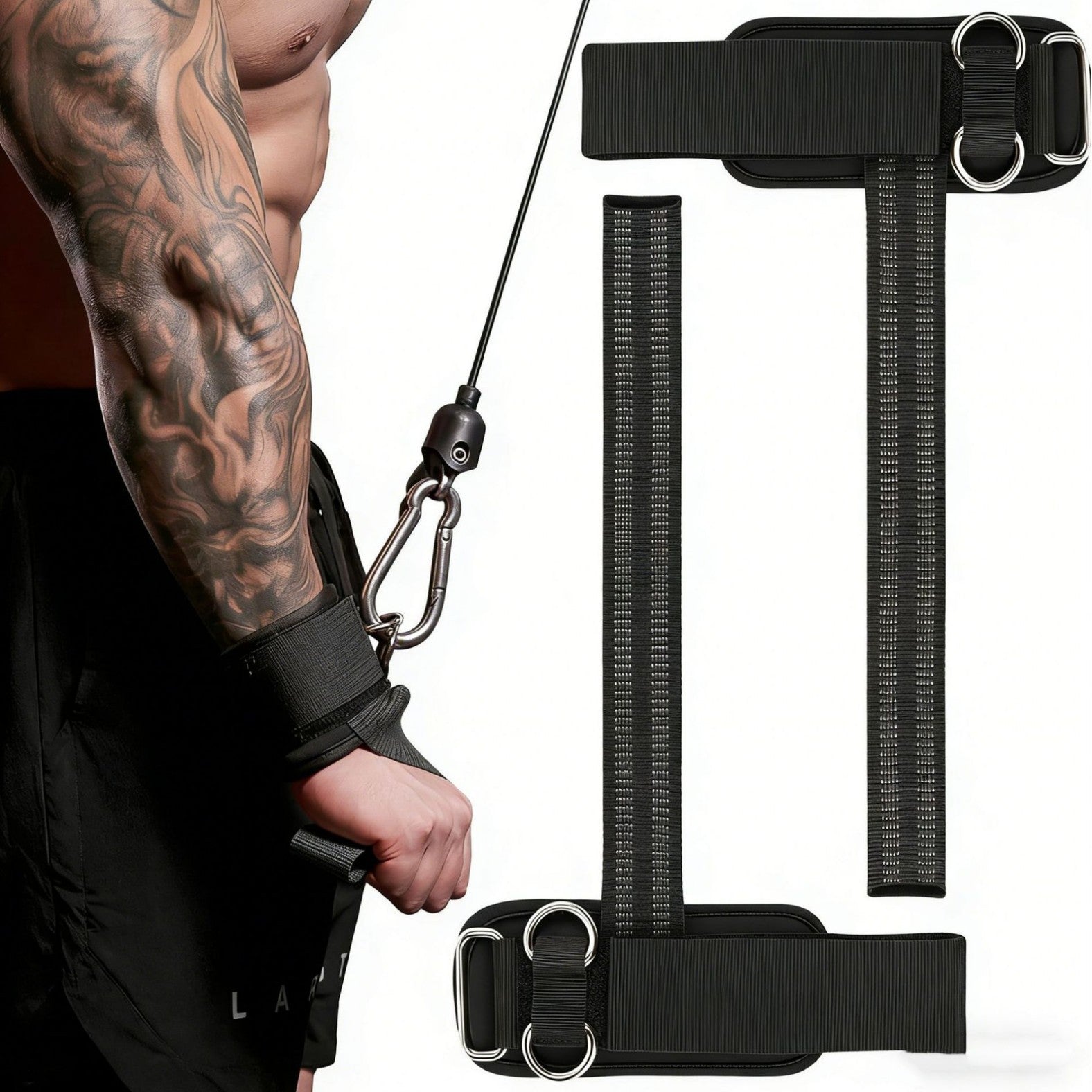 Pulsera de entrenamiento con cinturón de agarre antideslizante de doble anillo en D