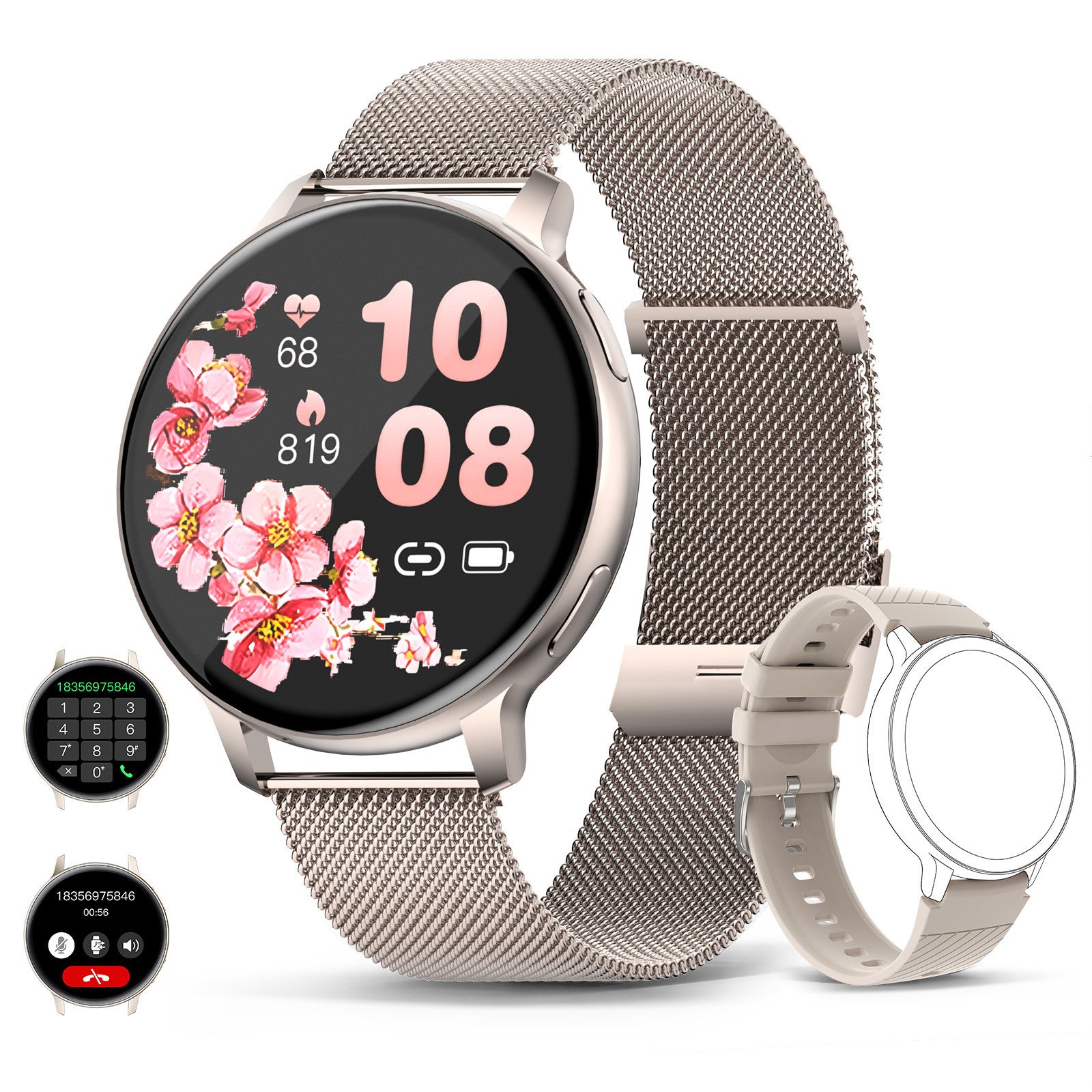 Reloj inteligente Bluetooth S53 con monitoreo de salud