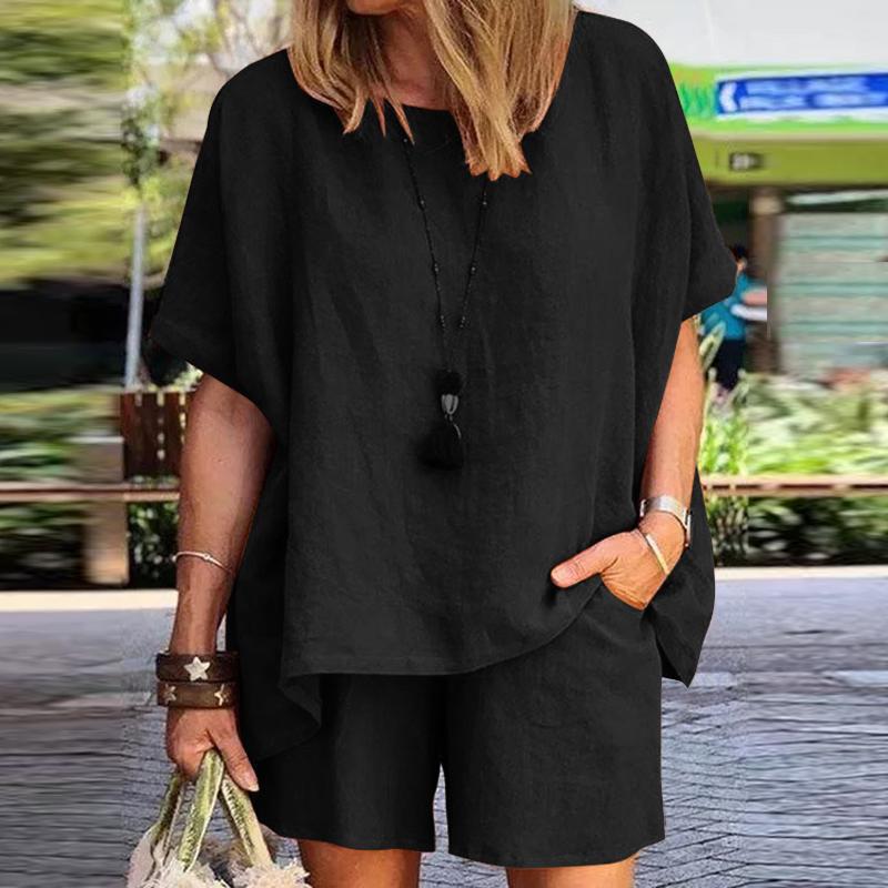Conjunto de camisa y pantalones cortos casuales para mujer