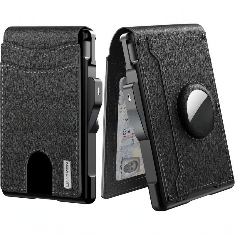 Cartera de fibra de carbono para hombre con ranura Airtag