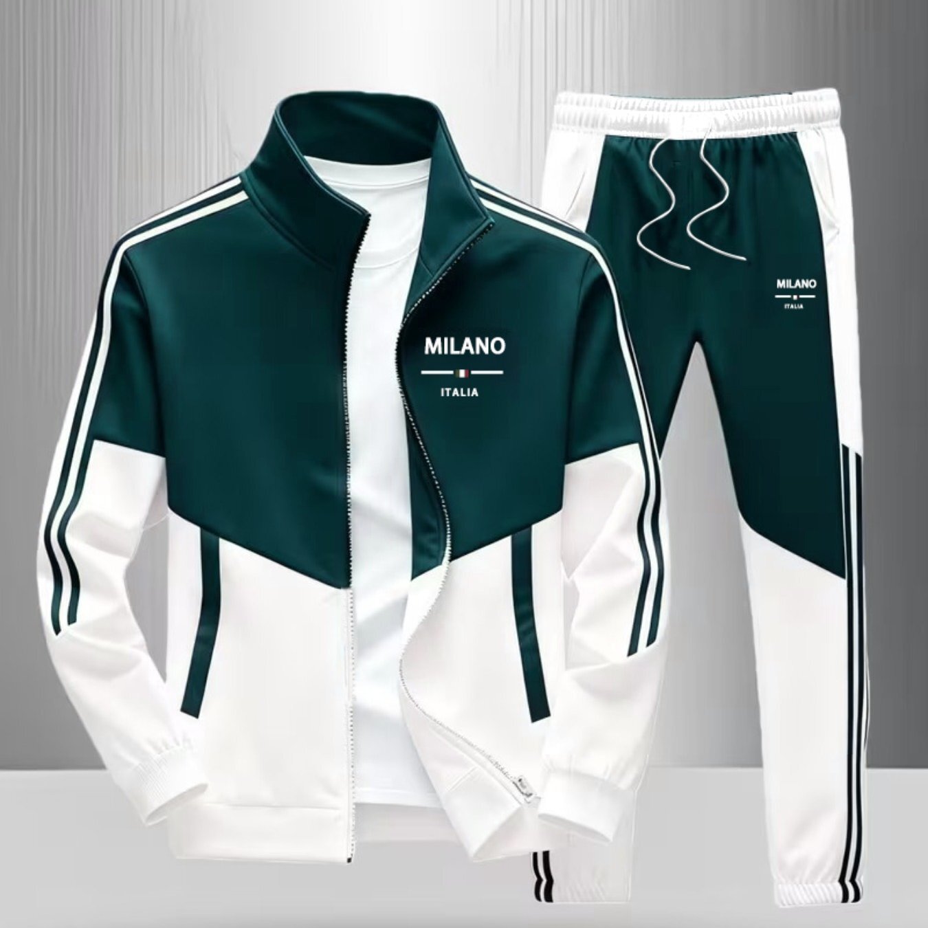 Mens Zip-Up Jacket and Pants Set