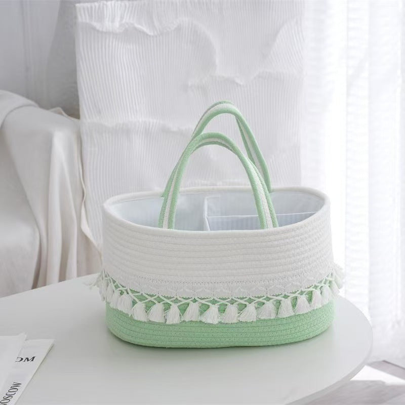 Handwoven Storage Basket with Removable Compartments