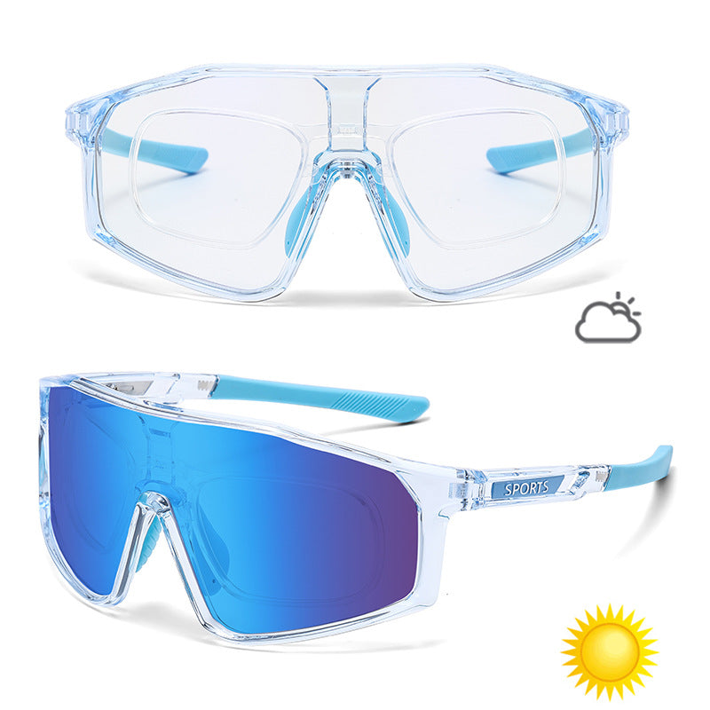 Gafas de sol deportivas que cambian de color para ciclismo y carrera