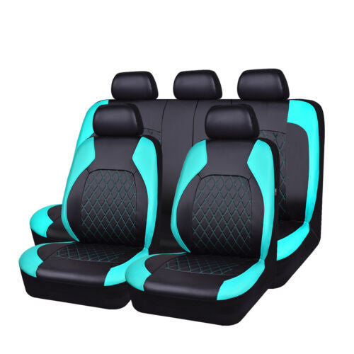 Funda de asiento de coche de cuero PU acolchado de diamante universal
