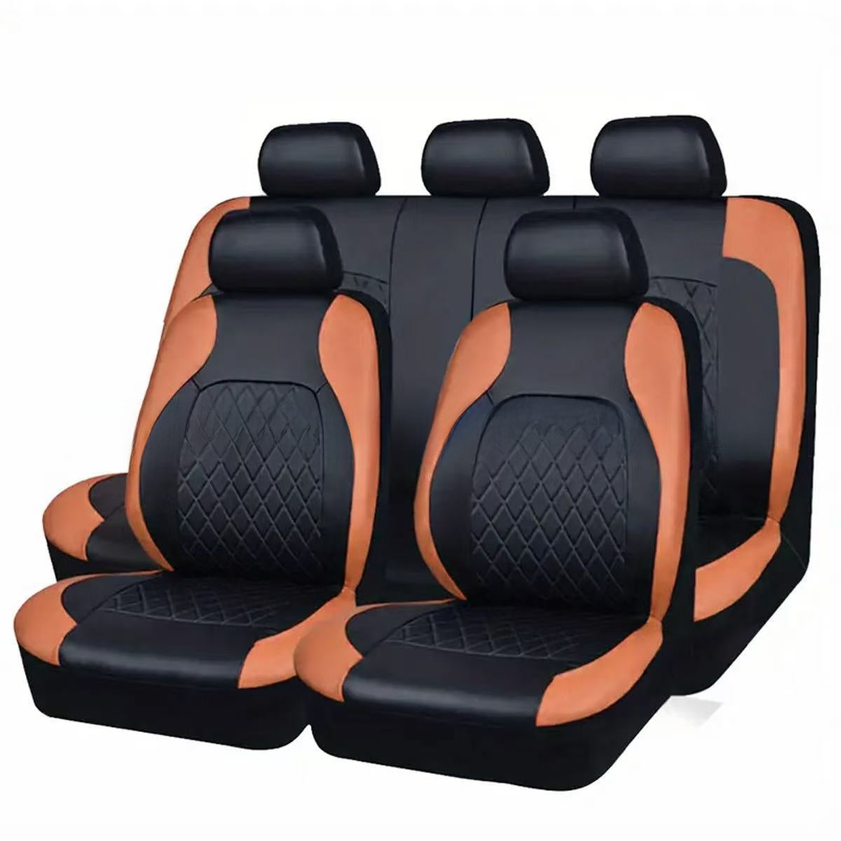 Funda de asiento de coche de cuero PU acolchado de diamante universal