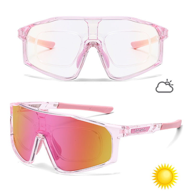 Gafas de sol deportivas que cambian de color para ciclismo y carrera
