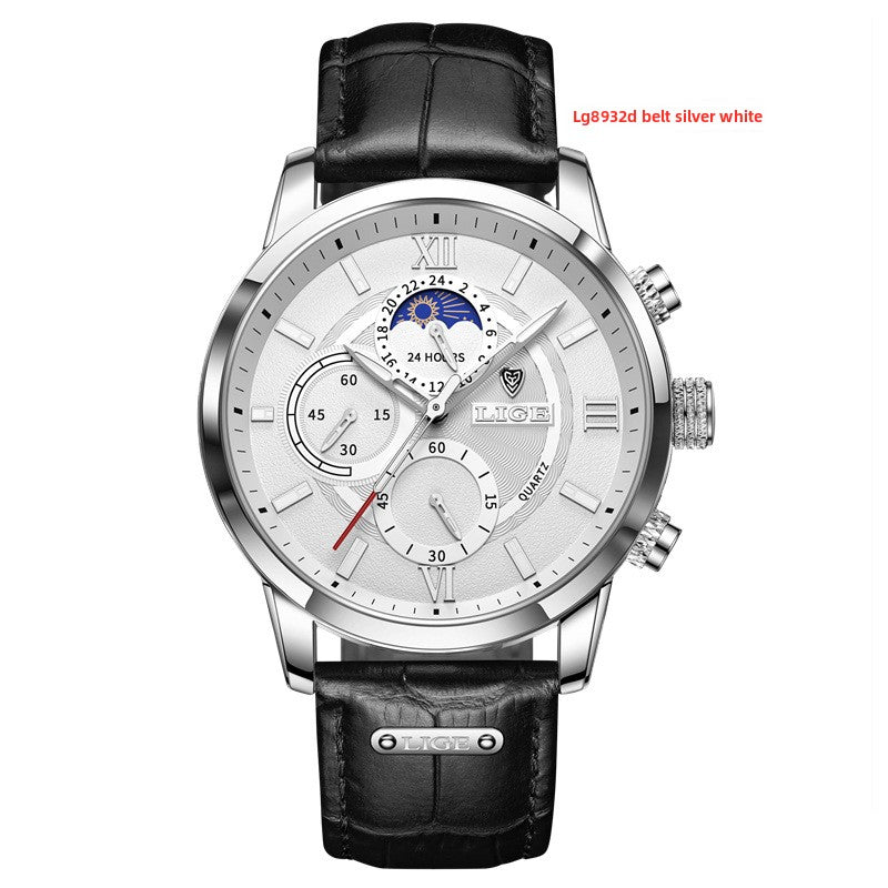 Reloj de cuarzo para hombre de acero inoxidable impermeable luminoso