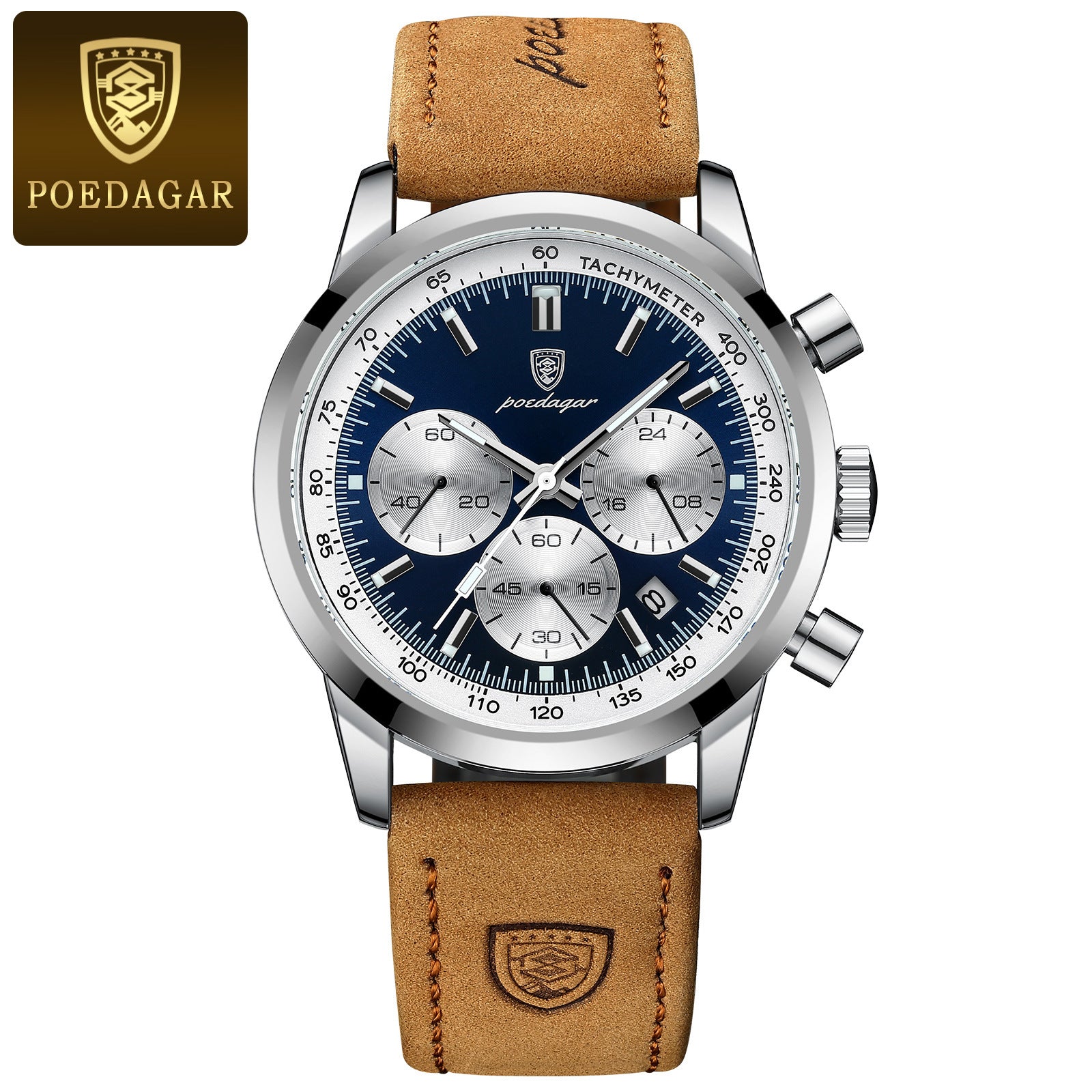 Reloj de cuarzo para hombre con correa de cuero