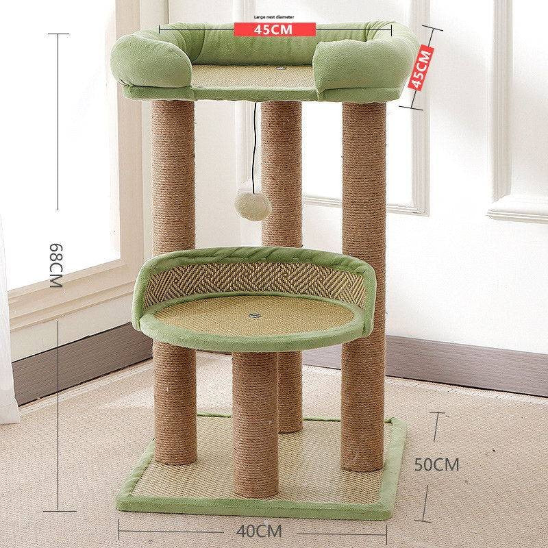 Cama de gato de doble capa y marco de escalada