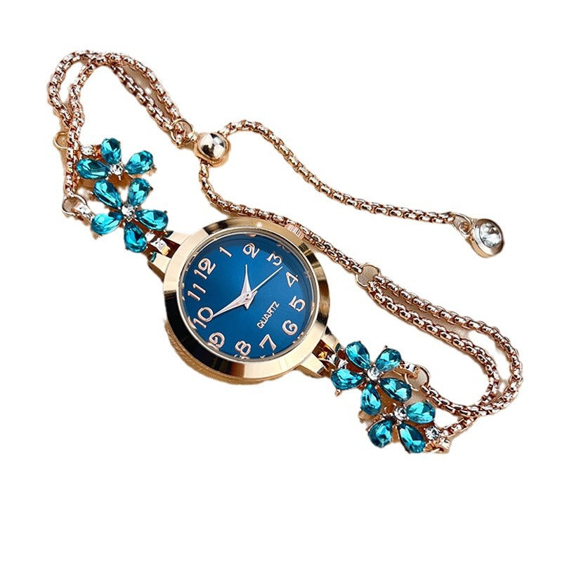 Reloj de pulsera extraíble de flor de diamante