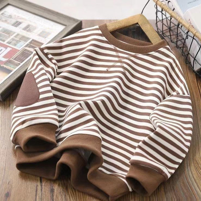 Sudadera de rayas para niños con forro polar y jersey