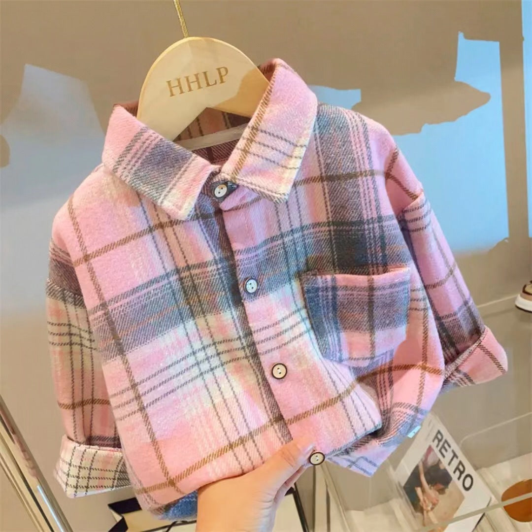 Camisas de solapa para niños con patrones de rayas y cuadrículas