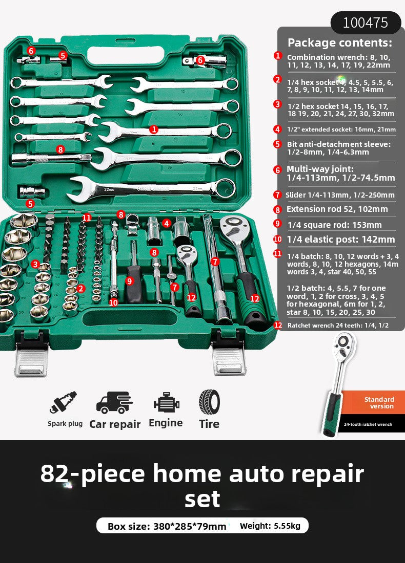 Juego de llave de trinquete Herramientas de reparación automotriz