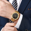 Reloj de cuarzo para hombre de acero inoxidable resistente al agua