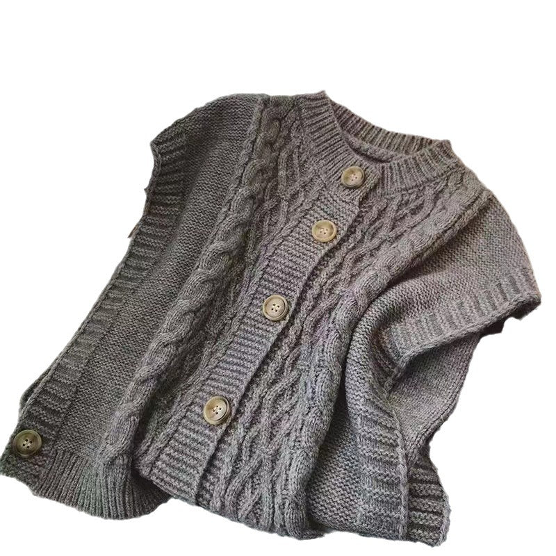 Knitted sleeveless vest