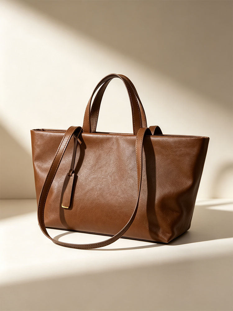 Bolso de hombro de cuero suave