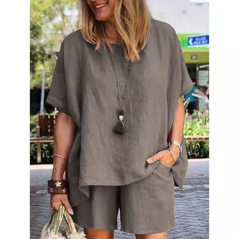 Conjunto de camisa y pantalones cortos casuales para mujer