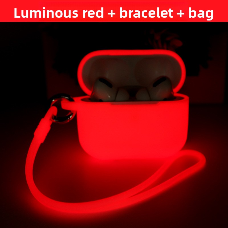 Funda de silicona brillante para AirPods con cordón