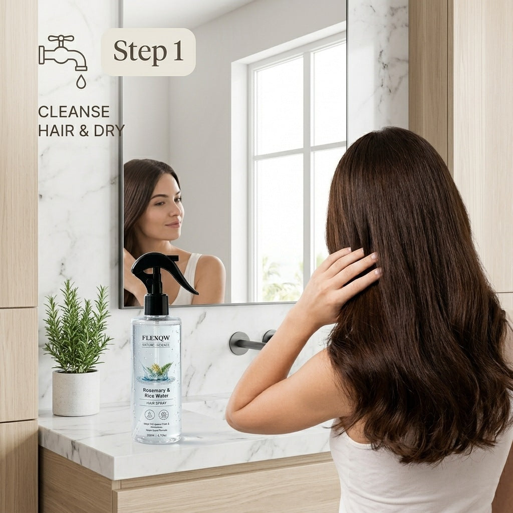 Spray para el cuidado del cabello con romero para un cabello suave y brillante y hidratante