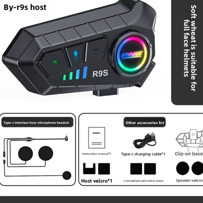 auriculares Bluetooth con iluminación RGB para casco