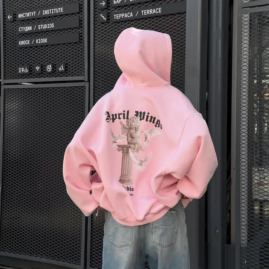 Sudadera con capucha estampada en la espalda