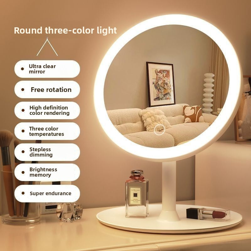 Espejo de maquillaje inteligente con luces LED