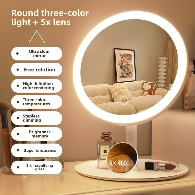 Espejo de maquillaje inteligente con luces LED
