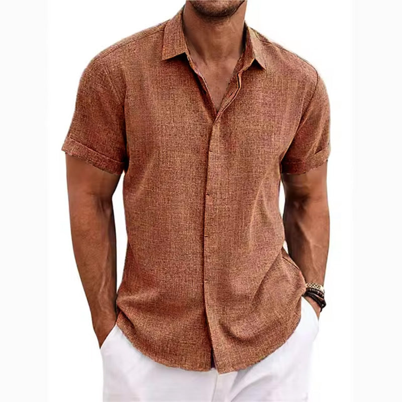 Camisa de manga corta de lino para hombre