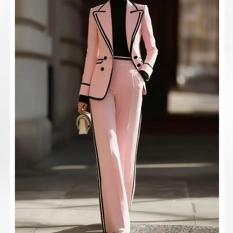 Conjunto de chaqueta y pantalón cruzado