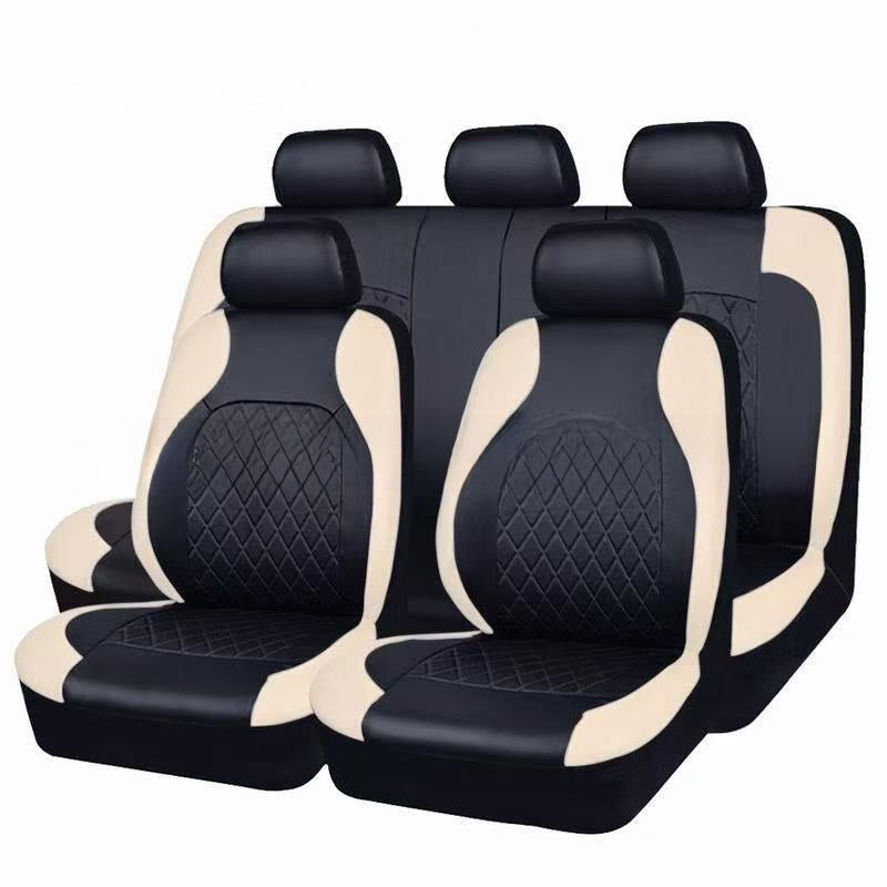 Funda de asiento de coche de cuero PU acolchado de diamante universal