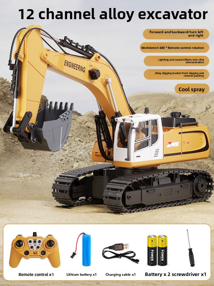 Juguetes de excavadora de control remoto de gran tamaño para niños