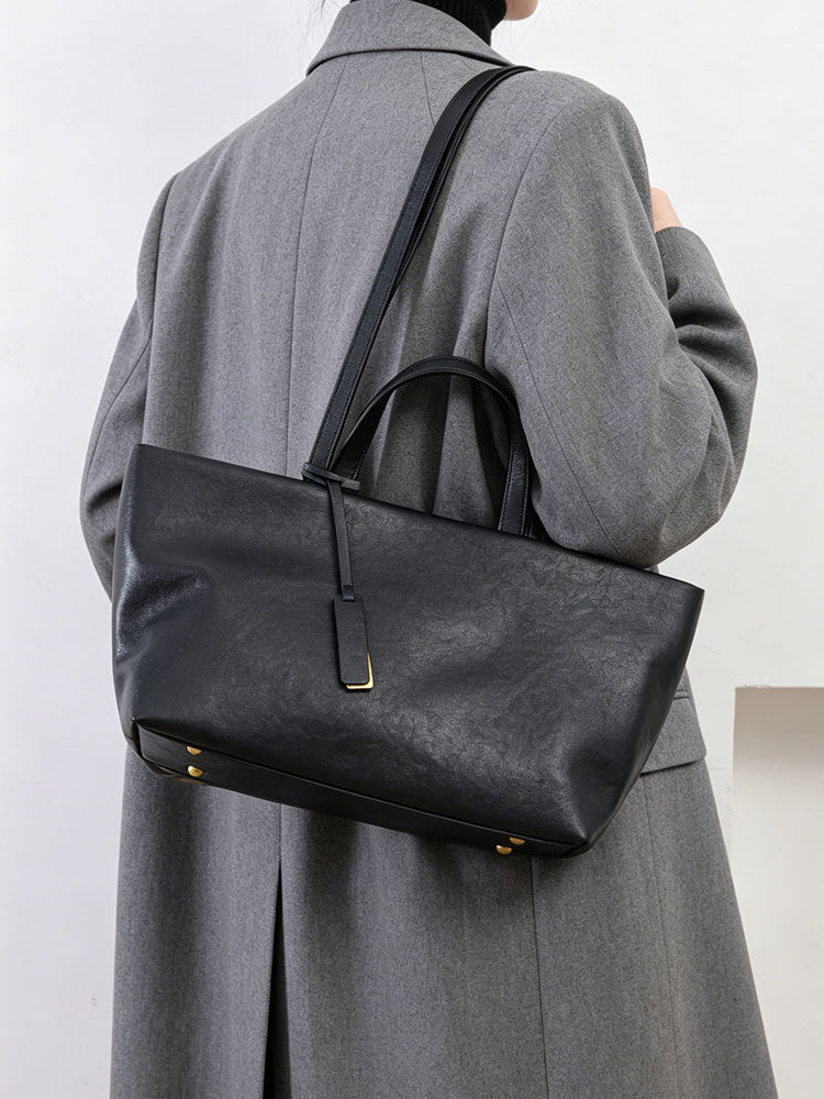Bolso de hombro de cuero suave