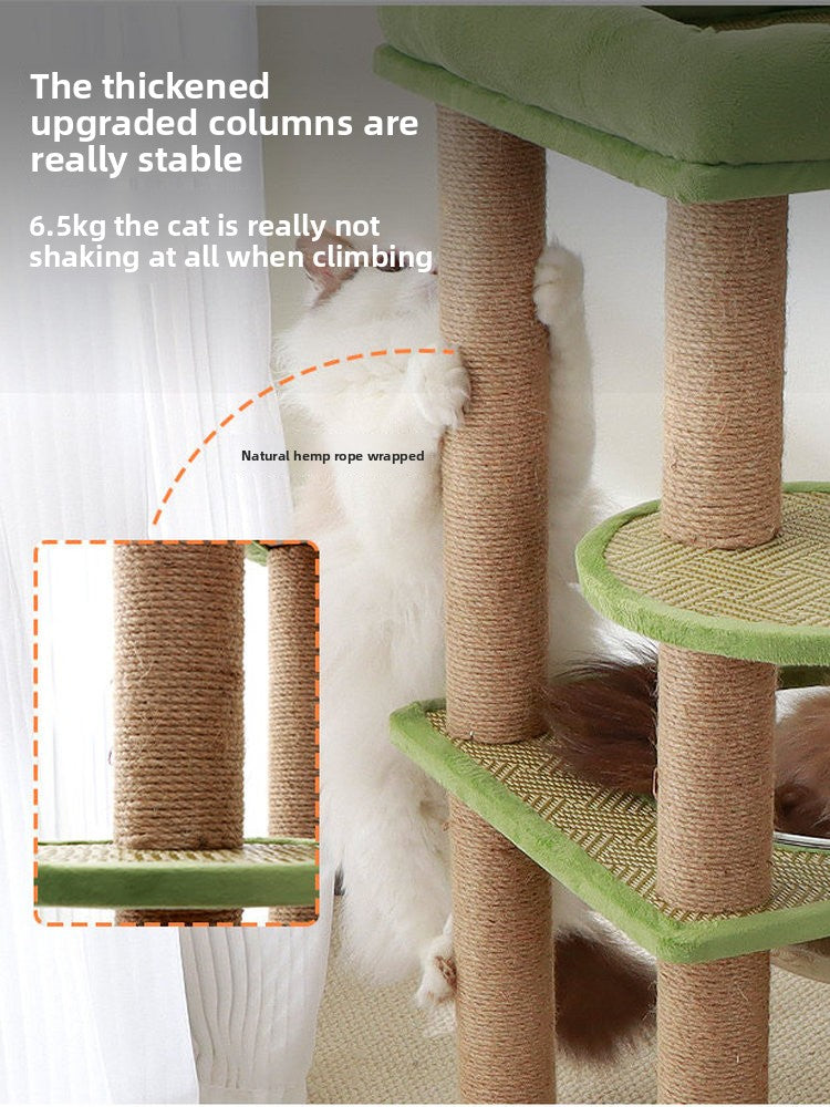 Cama de gato de doble capa y marco de escalada