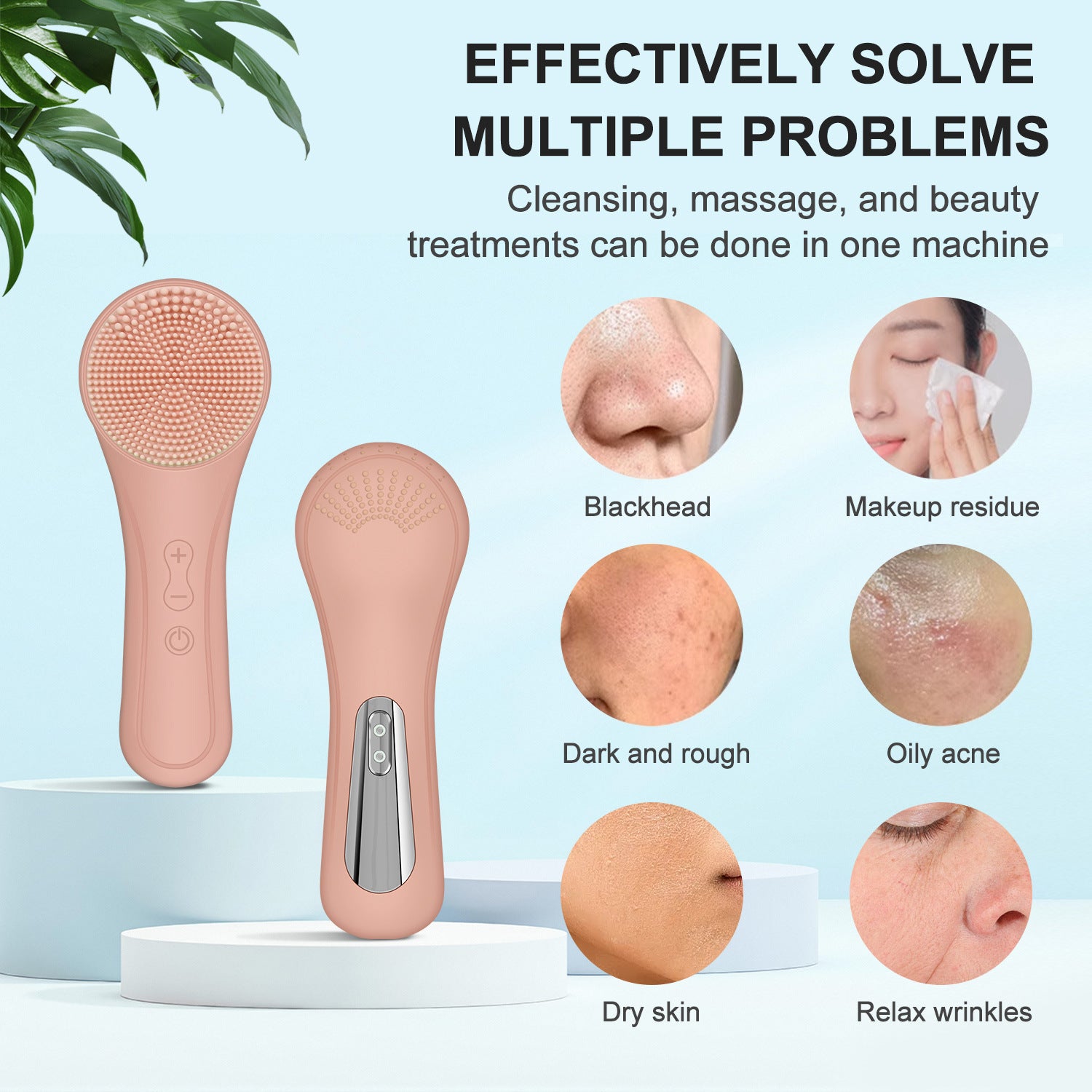 Dispositivo eléctrico de limpieza facial con masaje de vibración